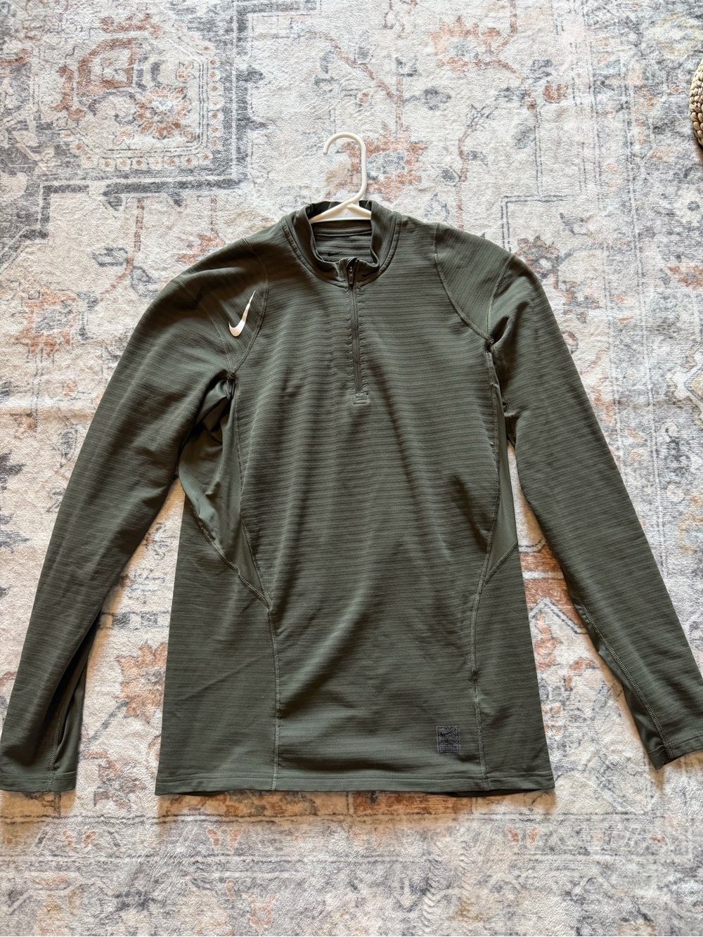 Nike Men's Olive Green Long Sleeve 1/4 Zip Shirt
